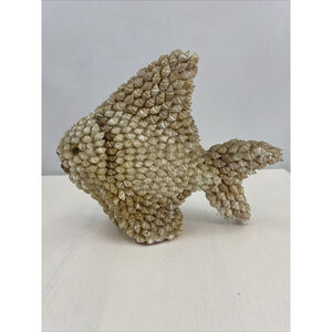Vintage Seashell Art Angelfish Angel Fish Kitschy Fish Sculpture Figurine‎